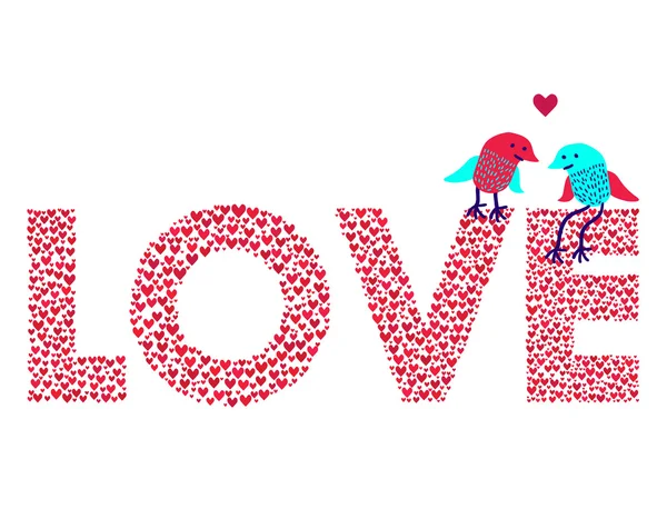 Δύο χαριτωμένα πουλιά στην αγάπη — Διανυσματικό Αρχείο
