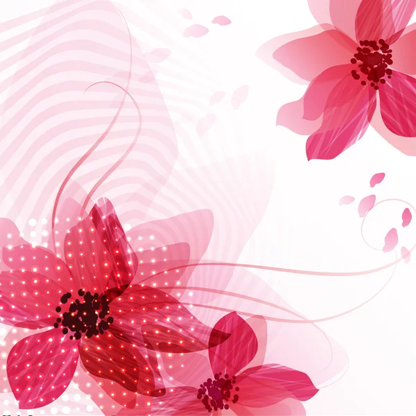 Fleurs rouges stylisées . — Image vectorielle