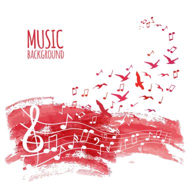 Music notes on stave clipart