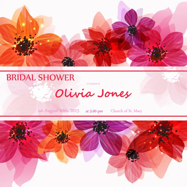 Bridal shower or wedding invitation, greeting card — Stockvector