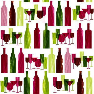 şişe ve bardak. seamless modeli