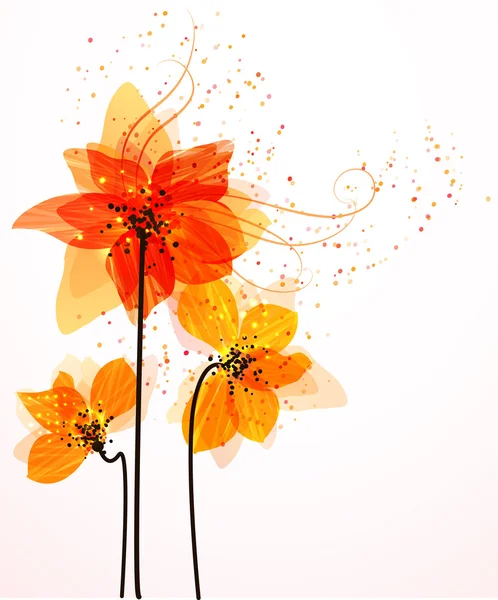 Fleurs orange — Image vectorielle