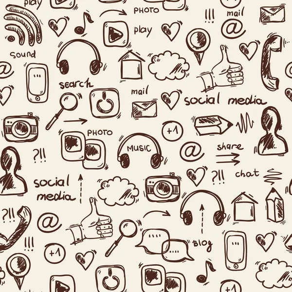 Social-Media-Doodle — Stockvektor