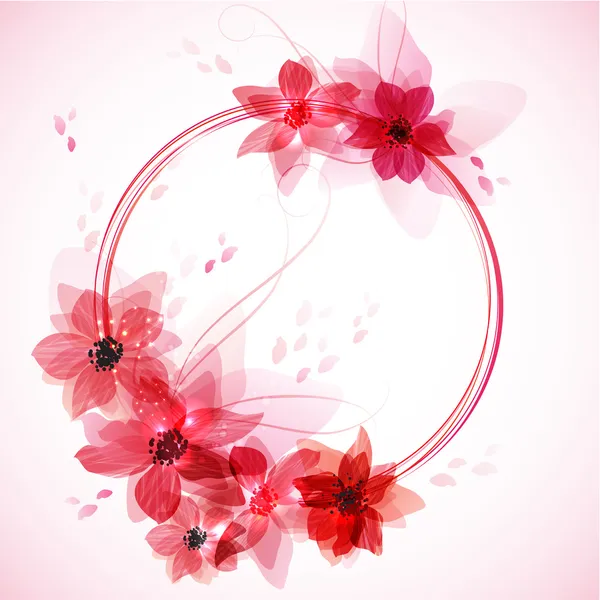 Red flowers. — Stock Vector