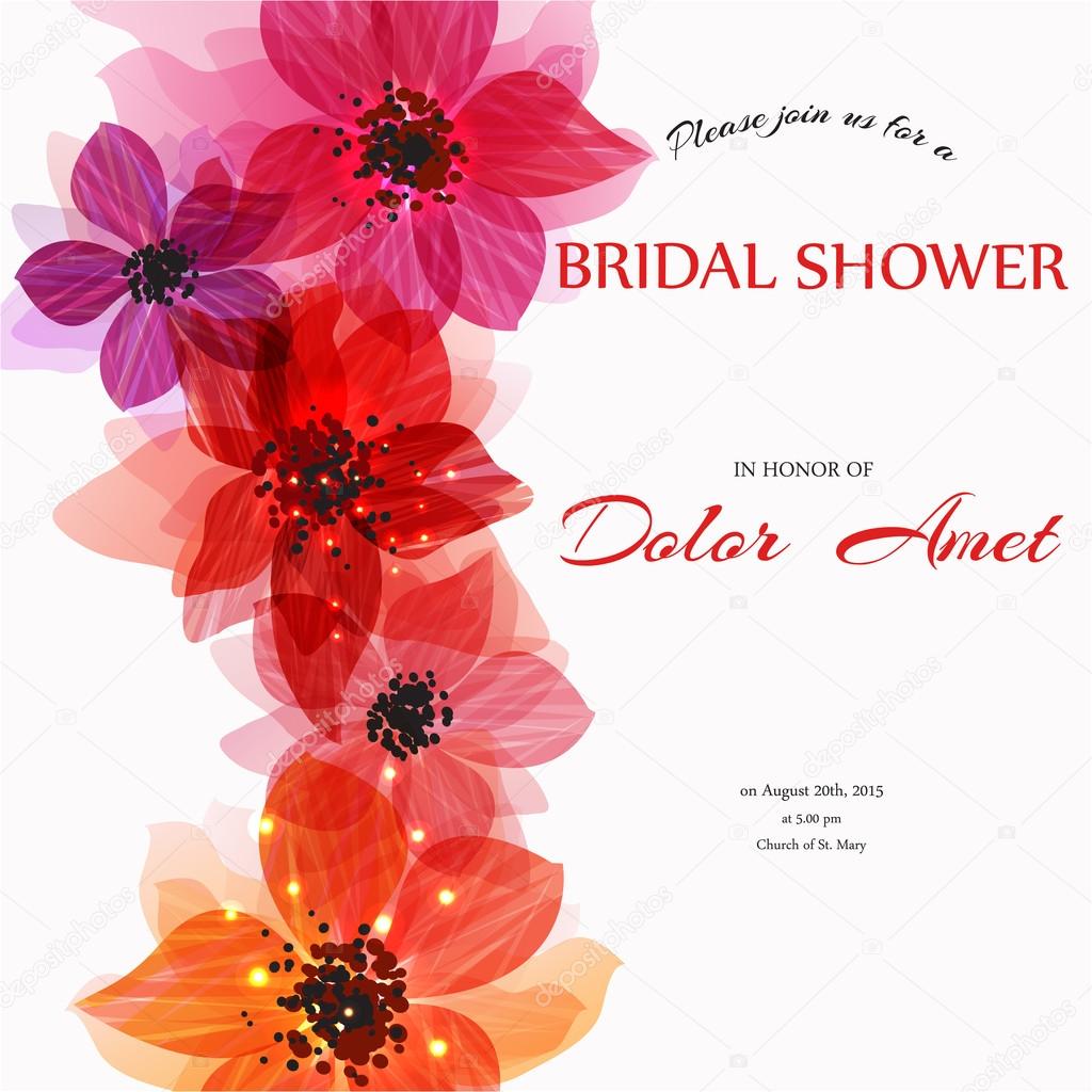 Bridal shower or wedding invitation or card
