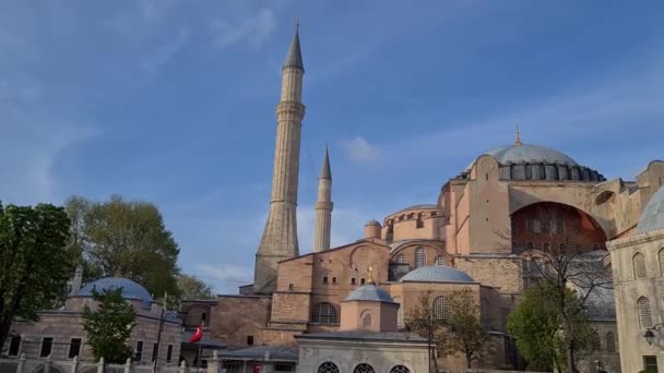 Hagia Sophia Mosque Ayasofya Cami Close View Istanbul Turkey 2022 — Stok video