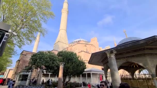 Hagia Sophia Moskee Ayasofya Cami Dichtbij Uitzicht Istanbul Turkije 2022 — Stockvideo