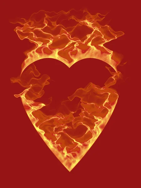 Brennendes Herz — Stockfoto