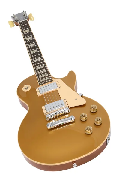 Elektrische gitaar (Gibson Les Paul goud boven) — Stockfoto
