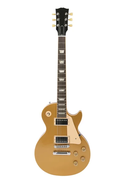 Elektrische gitaar (Gibson Les Paul goud boven) Stockfoto