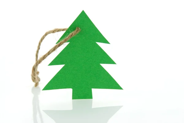 Vánoční stromeček jako značka tag — Stock fotografie