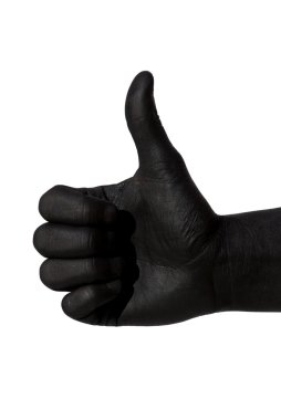 bir kara el başparmak yukarı hareketini yapıyor