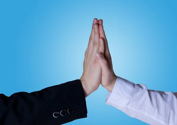 Two business hands symbolize success — Stock Photo, Image