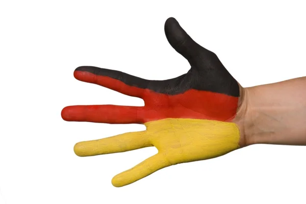 A hand with germany colors — Stock Photo, Image