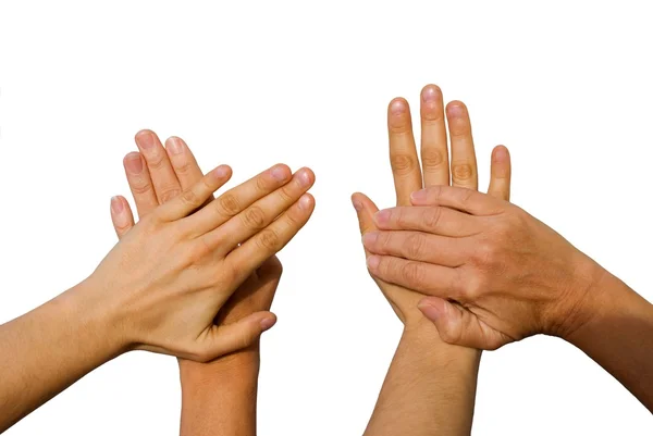 Quatro mãos — Fotografia de Stock