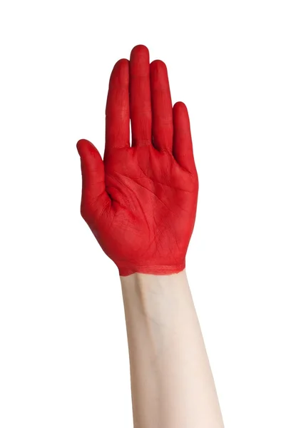Uma mão vermelha — Fotografia de Stock