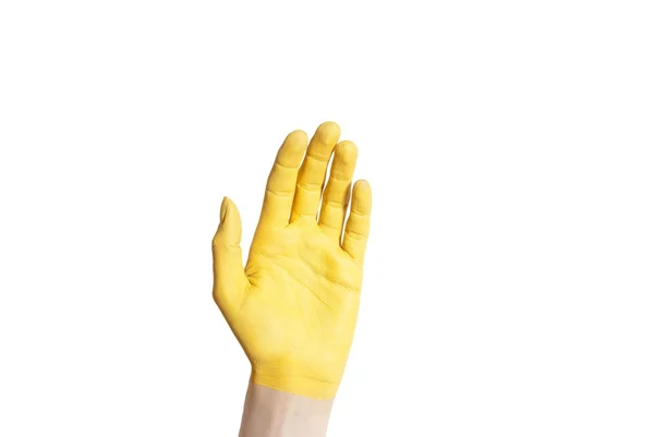Gul hånd – stockfoto