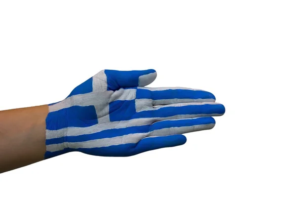 A kézzel festett, görög zászló — Stock Fotó