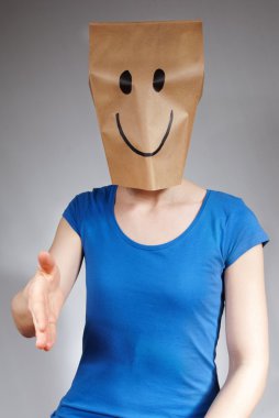 happy person handshaking