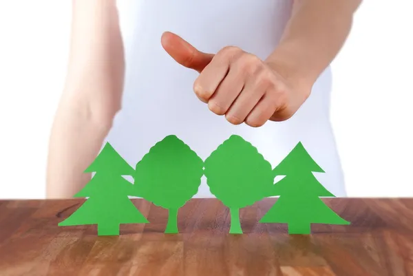 Thumbs up for the wood — Stock Photo, Image