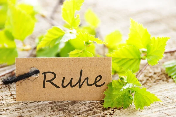 Rótulo com Ruhe — Fotografia de Stock