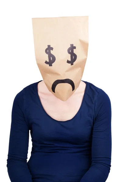 A desperate dollar paper bag — Stock Photo, Image