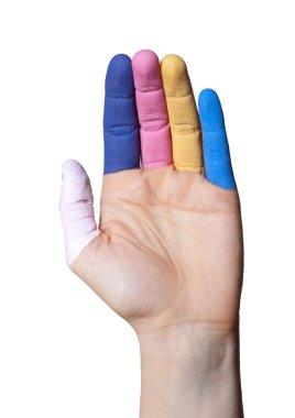 Hand with painted fingers clipart
