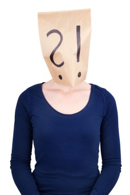 person with a paper bag head clipart