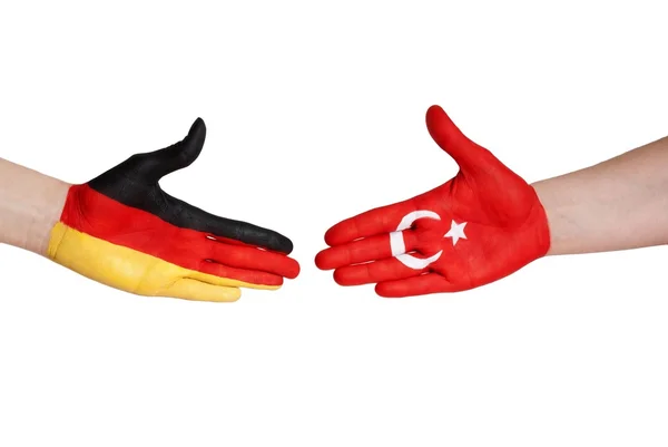 Handshake between germany and turkey — Stock Photo, Image