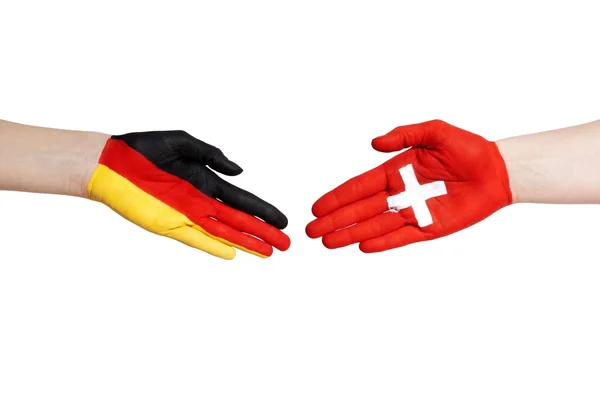 Partnership between switzerland and germany — Stock Photo, Image