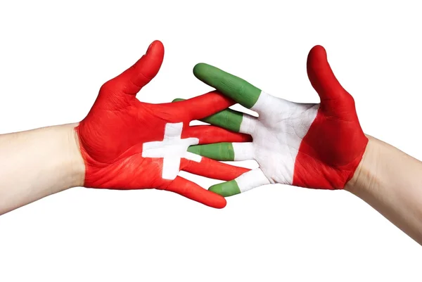 瑞士意大利建立伙伴关系 — 图库照片