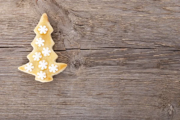 Kerstmis cookie met houten achtergrond — Stockfoto