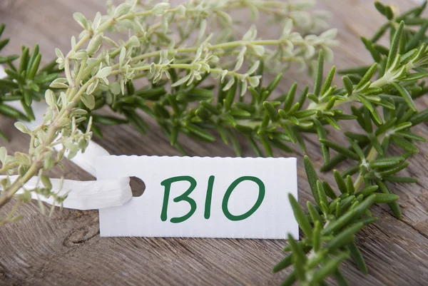 Whitelabel met bio — Stockfoto