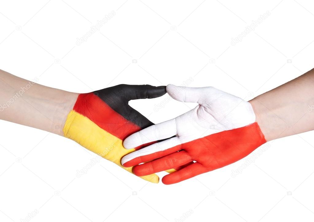 Handshake between germany and poland