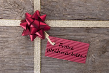 Frohe weihnachten kırmızı bir afiş