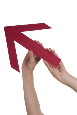 Hands Holding a Rising Arrow