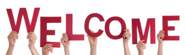 Persons Holding Welcome clipart