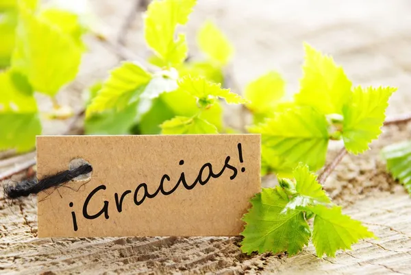Label con Gracias — Foto Stock