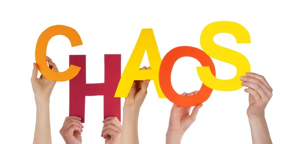 Hände, die Chaos halten — Stockfoto