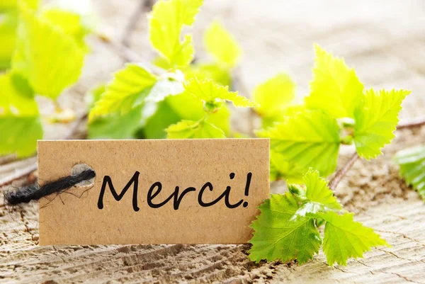 Étiquette avec Merci — Photo