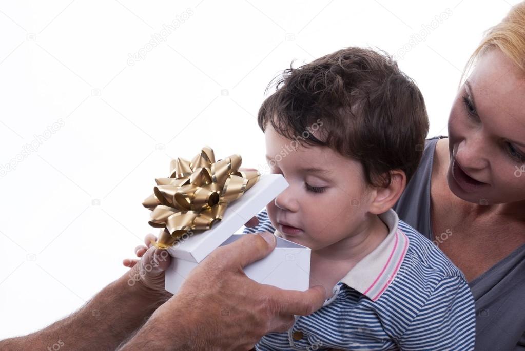 Child Opening Gift Box