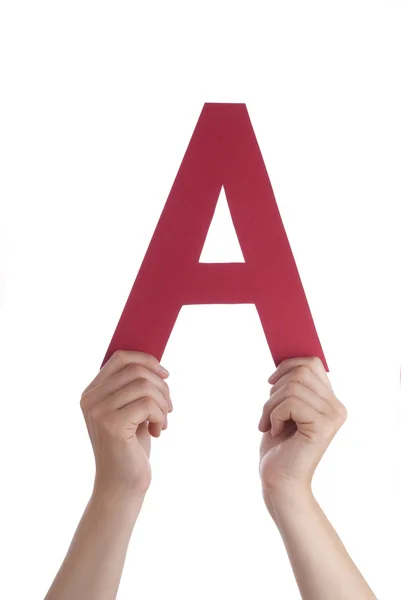 Hands Holding an A — Stock Photo, Image