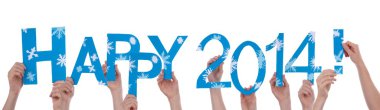 pessoas segurando feliz 2014