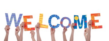 People Holding Welcome clipart