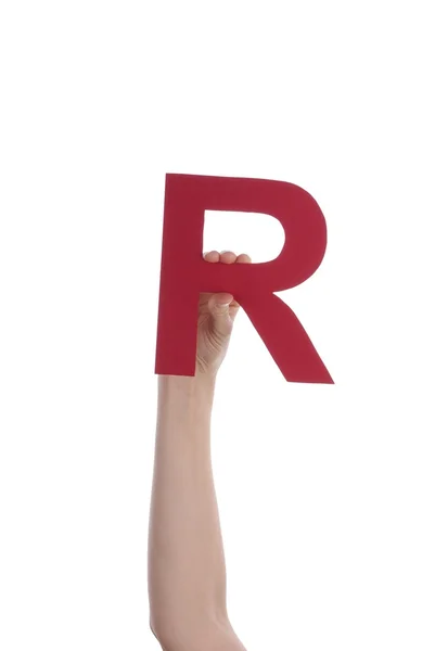 Hand Holds a R — Stock Photo, Image