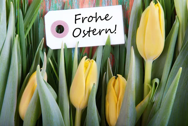 Etiqueta con Frohe Ostern —  Fotos de Stock