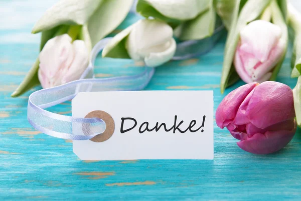 Bandiera con Danke — Foto Stock