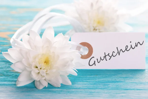 Label met gutschein — Stockfoto