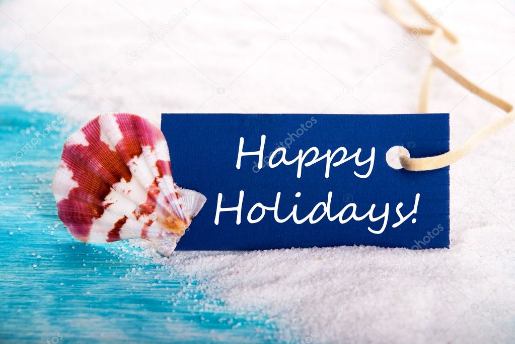 Label with Happy Holidays