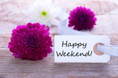Label with Happy Weekend clipart
